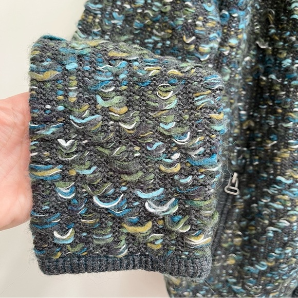 Anthropologie Moth Keavy Jacquard Jacket Sweater Cardigan Green Wool Medium - Picture 4 of 8